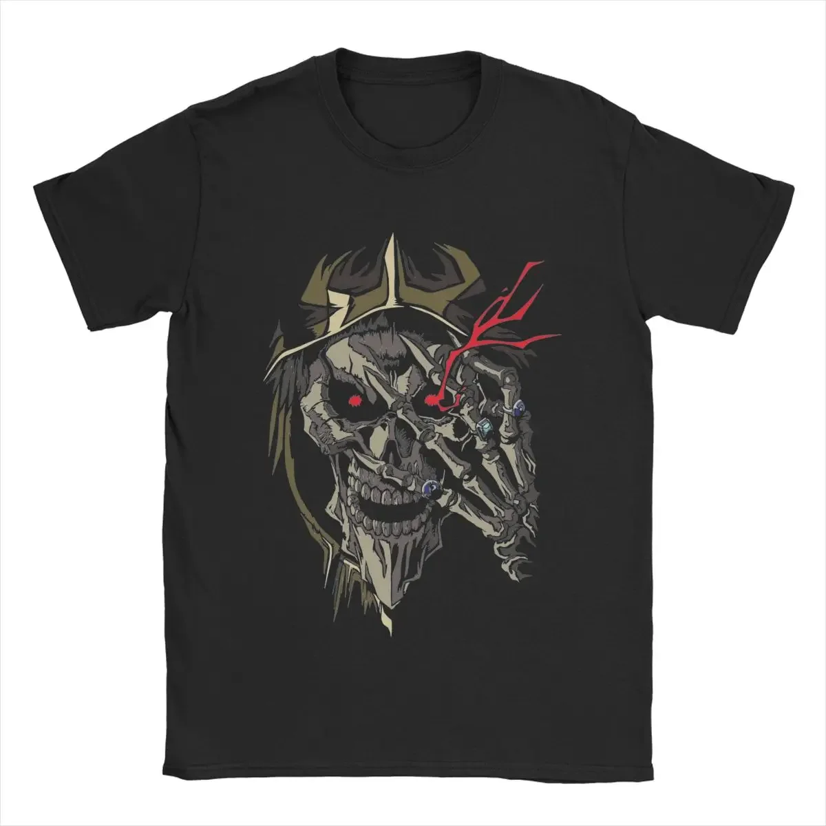 Funny Overlord Ainz Ooal Gown T-Shirt for Men Crewneck Pure Cotton T Shirt Short Sleeve Tee Shirt Unique Clothes