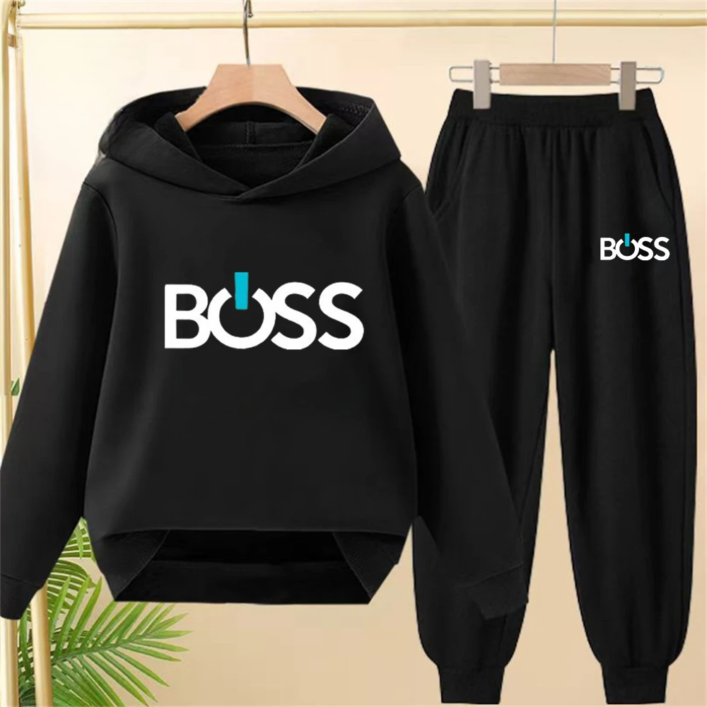 

Children Letter Hoodie Product Pretty Coat 3-12 Yrs Casual Sweatshirt+Pants Two-Piece Set Boys Girls Fashion Clothing Sports Set