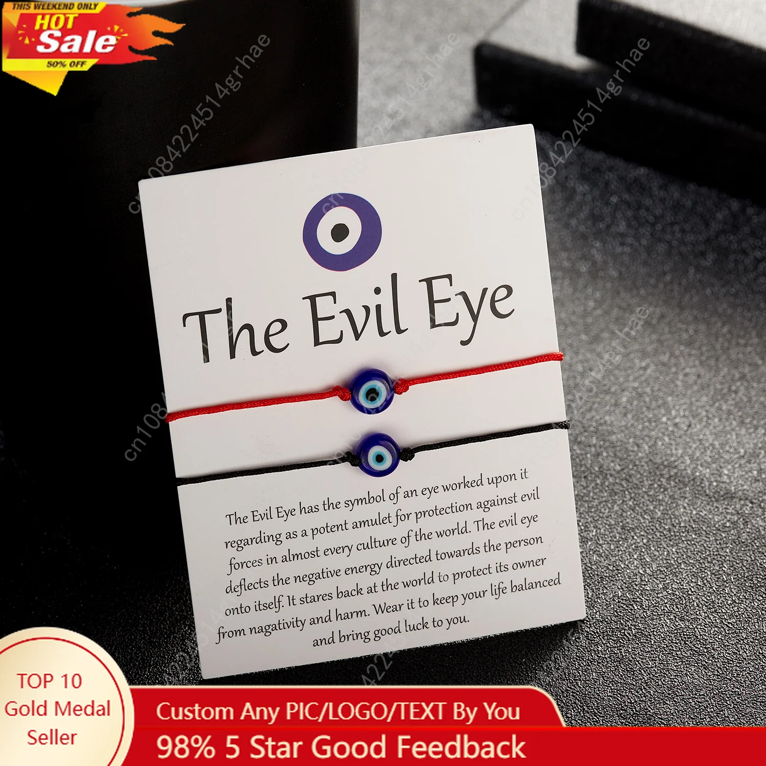 

New Trendy Handmade Turkish Evil Eye Bracelet For Women Men Teens Good Luck Red Rope Woven Gothic Jewelry Party Christmas Gift