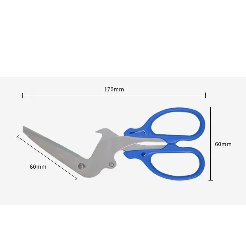 L-shaped Multifunctional Stainless Steel Scissors for Office and Home Use, Sharp Curved Scissors, Can and Bottle Cap Cutters