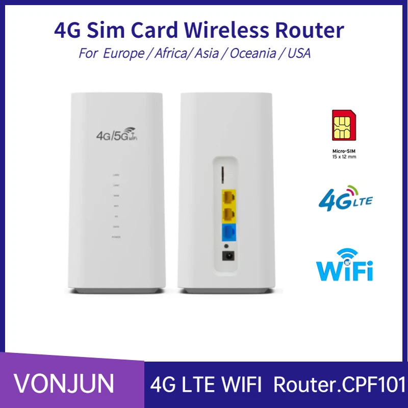 4G LTE CPE Router CPF101 Cat 4 Wireless Hotspot WAN/LAN 32 Users 300Mbps High Gain Antenna