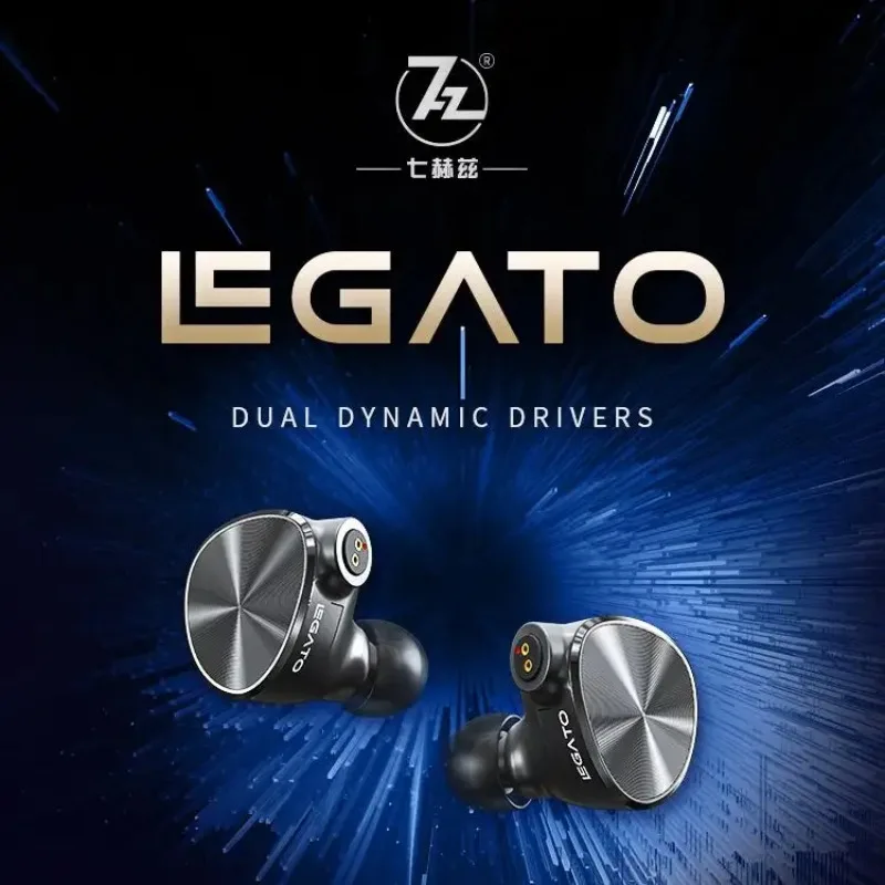 7HZ Legato Dual Dynamic Drivers HiFi داخل الأذن سماعات مع كابل 2Pin 3.5mm