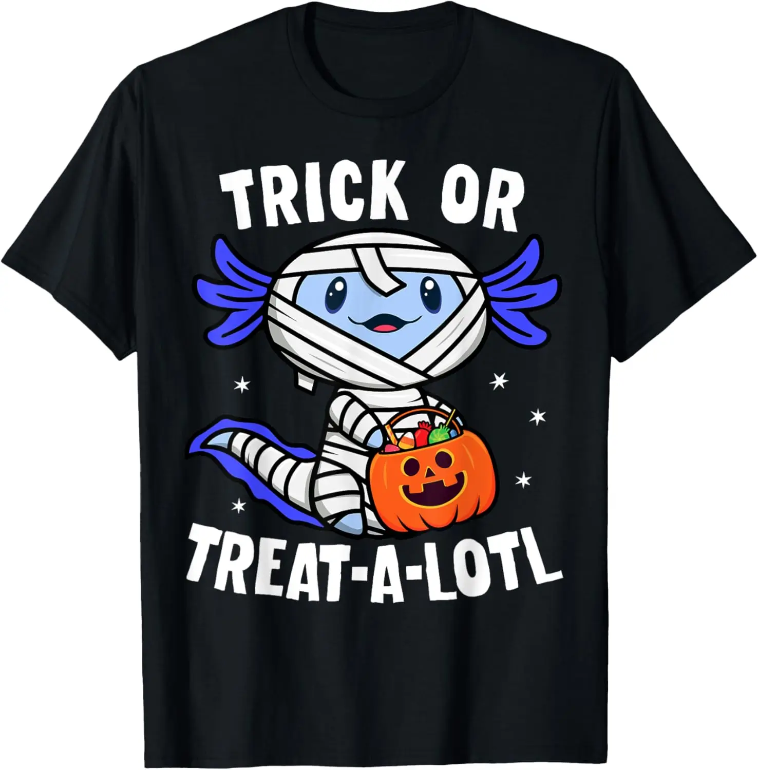 Trick or Treat A Lotl Axolotl Mummy Boys Girls Halloween T-Shirt