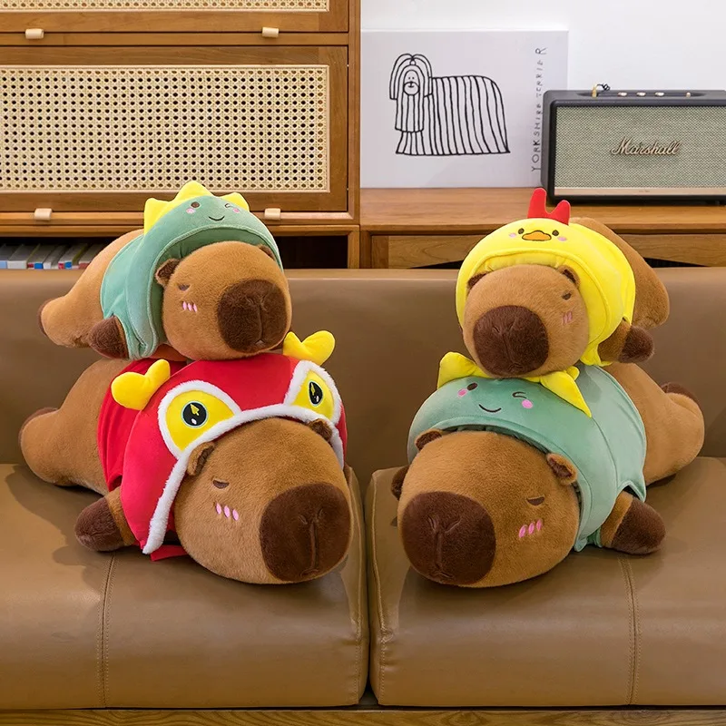 

80 см кавайная плюшевая кукла капибара трансформирующая подушка для ползания милая игрушка в виде животного для детей подарок на день рождения мягкая приятная плюшевая игрушка