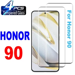 1/4Pcs 3D Tempered Glass For HONOR 90 Honor90 Screen Protector Glass Film