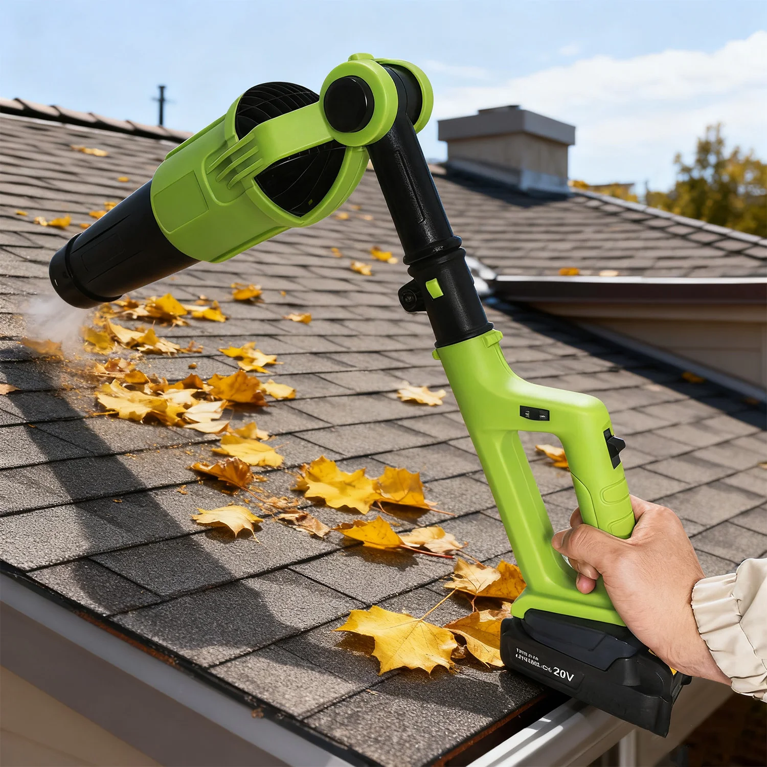 

Vertak 20V Long Leach Electric Leaf Blower Brushless Handheld Roof & Garden Cleaning Blower for Yard Deck