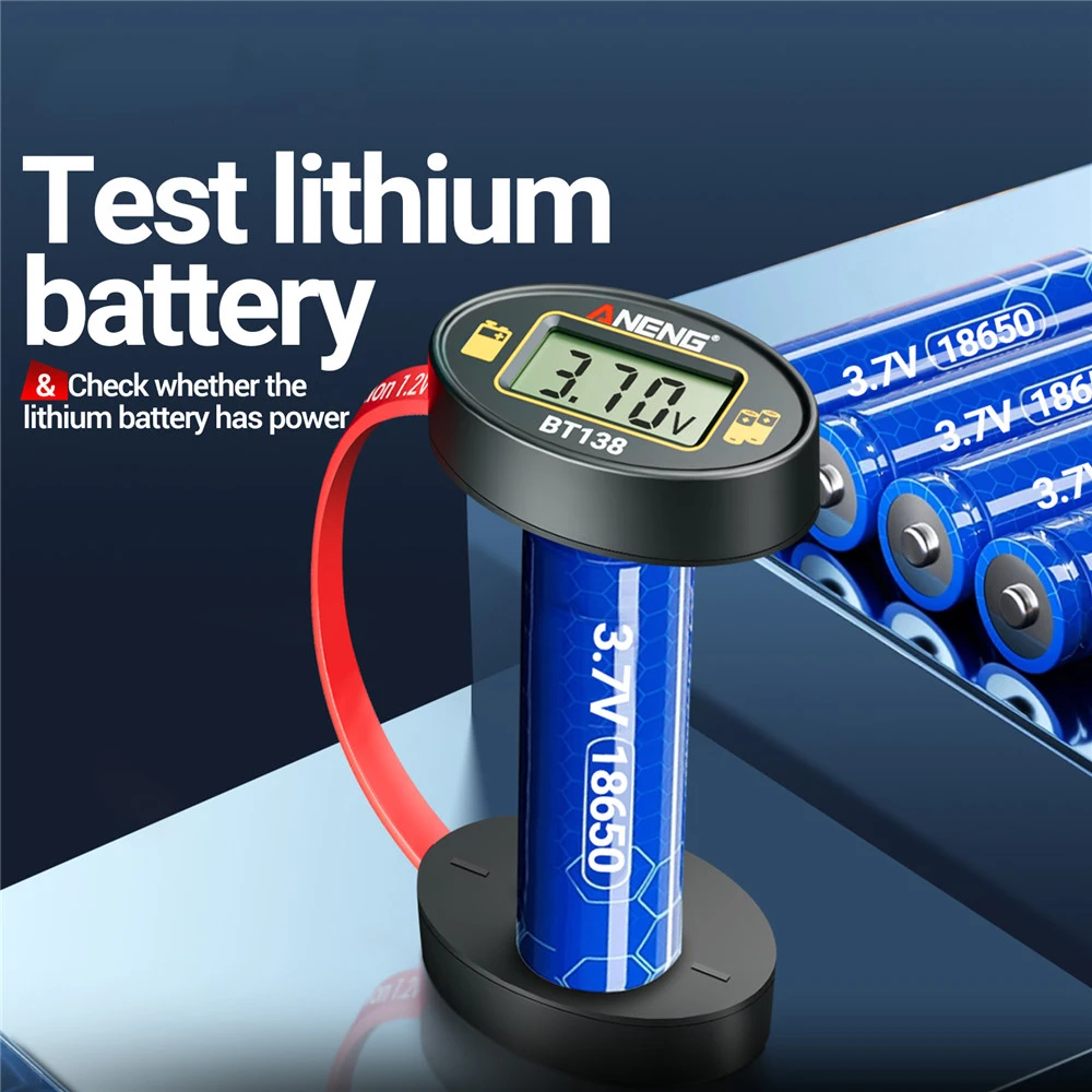 For AA AAA R03 R14 R20 9V Button cell 18650/21700/16340 lithium Battery BT138 Digital Battery Testers Magnetic Capacity Detect