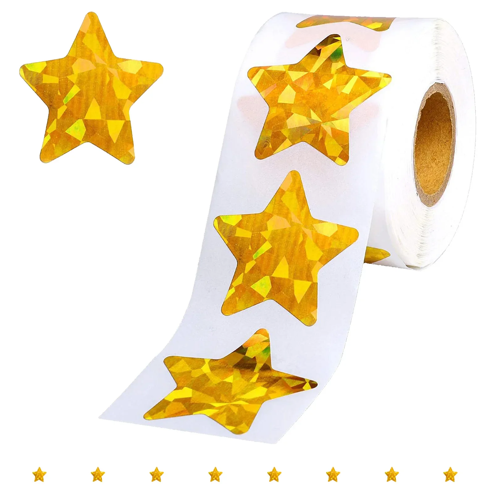 Versatile Use Gold Star Stickers Gold Star Stickers 1 Roll 500 Pieces Aluminized Paper Fun And Engaging Golden