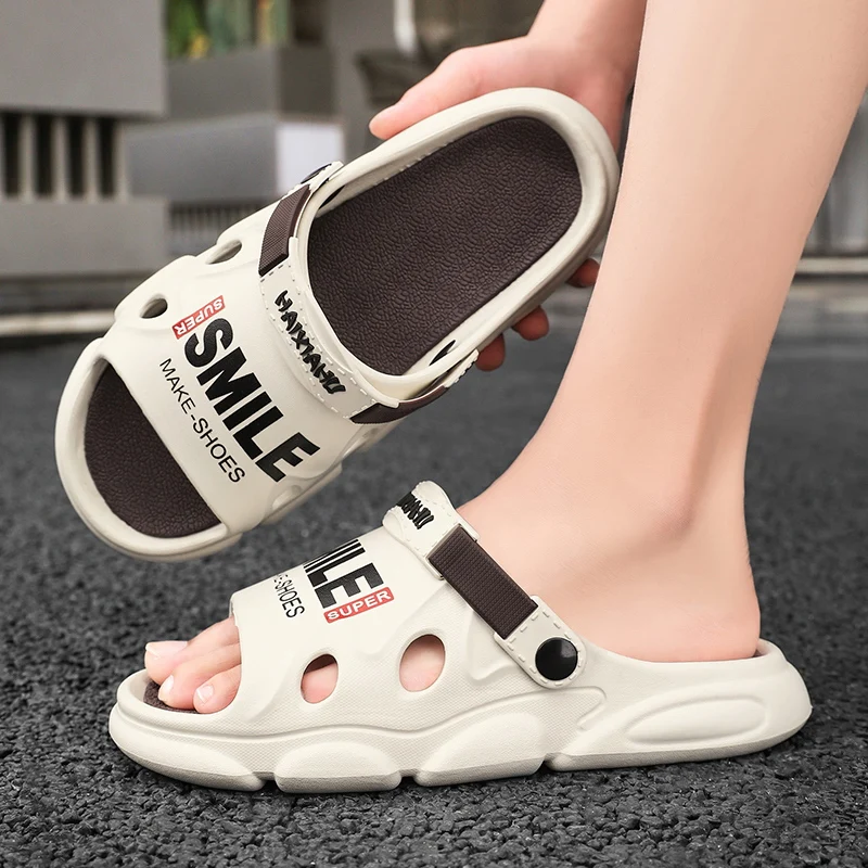 

2024 new non-slip outside wear men's shoes EVA soft sole shoes two wear lovers driving lazy sandals women not tired feet