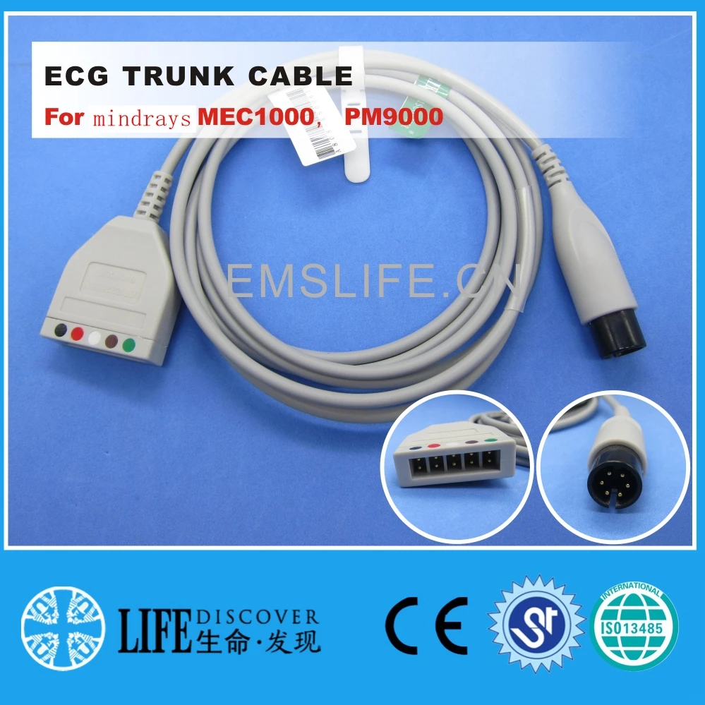 ECG 5-leads trunk cable For min*dray MEC1000 PM9000 patient monitor