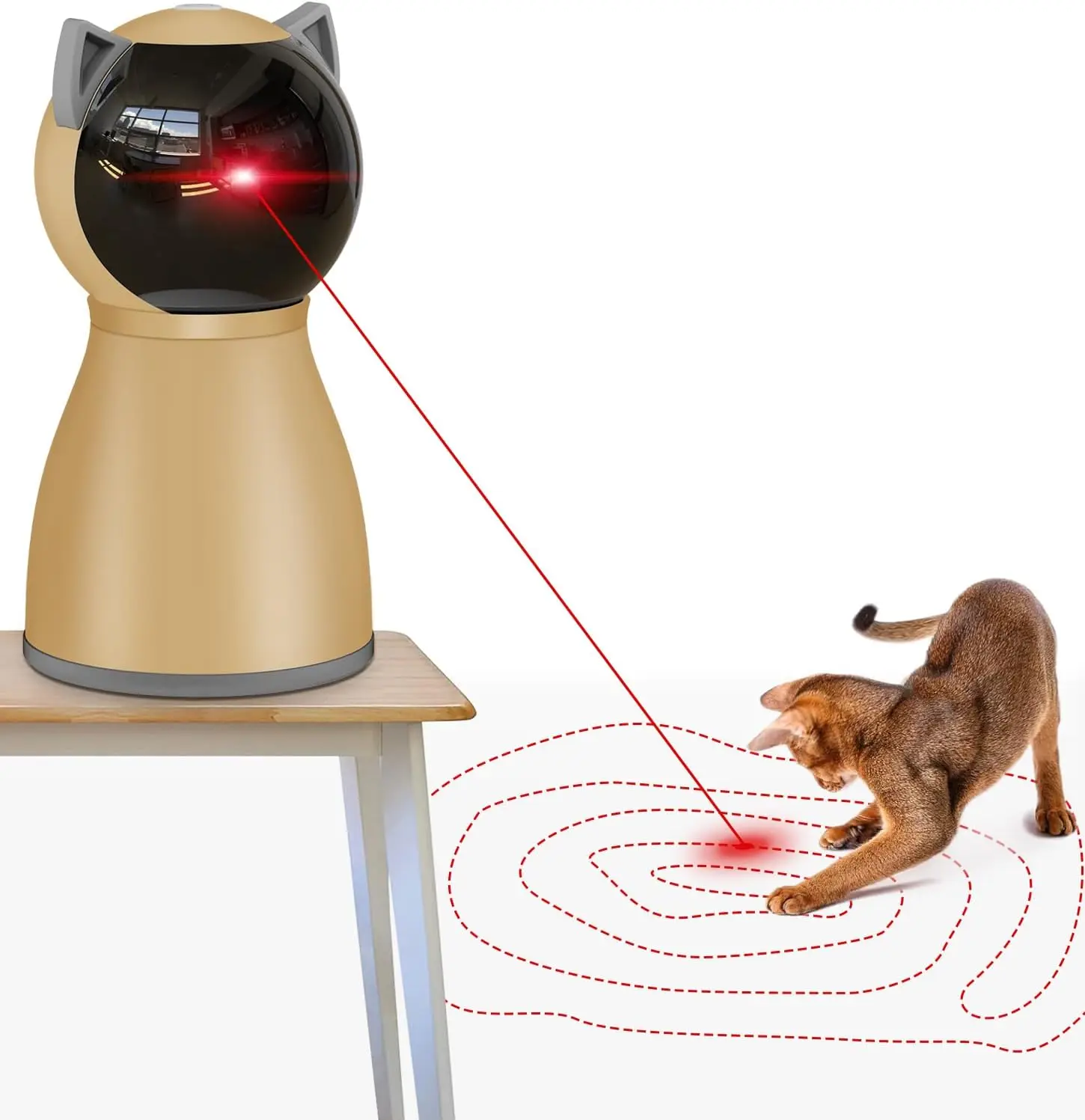 

Interactive Laser Cat Toy with Random Trajectory, Rechargeable for Indoor Cats and Kittens