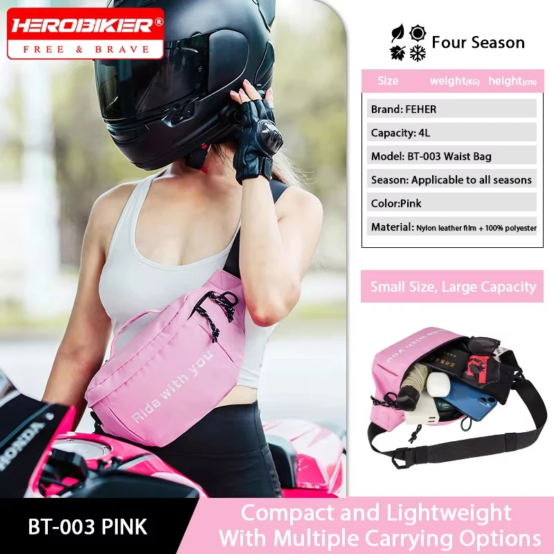 

Motorcycle Waist Bag Women Multifunctional Moto Rider Bag Motorbike Outdoor Sports Motorcycle Racing Purses Waist Pack 4L
