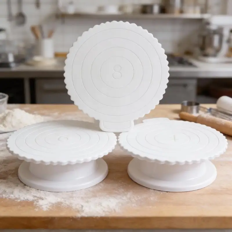 

Set of 5 Nonslip Plastic Cake Stands with Textured Bottom ABS Texture for Firm Cake Positioning During Parties and Event Y5GB