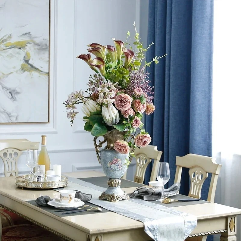 Entrance Fake Flower Decoration Light Luxury High-end Simulation Flower Hotel Living Room Dining Table Flower Decoration Home
