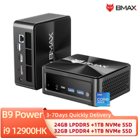 BMAX Mini PC B9 Power Intel Core i9 12900HK Mini Computer 24GB/32GB RAM 1 TB NVMe SSD Windows 11 Game/home use with Monitor