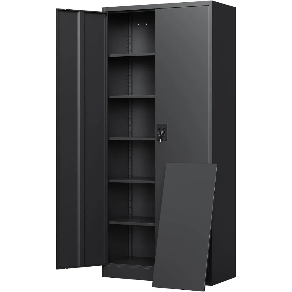 

Metal Garage Storage Cabinet with Lock Doors and 5 Shelves, -72" Steel Tool Cabinet for Garage,Heavy Duty File Cabinet
