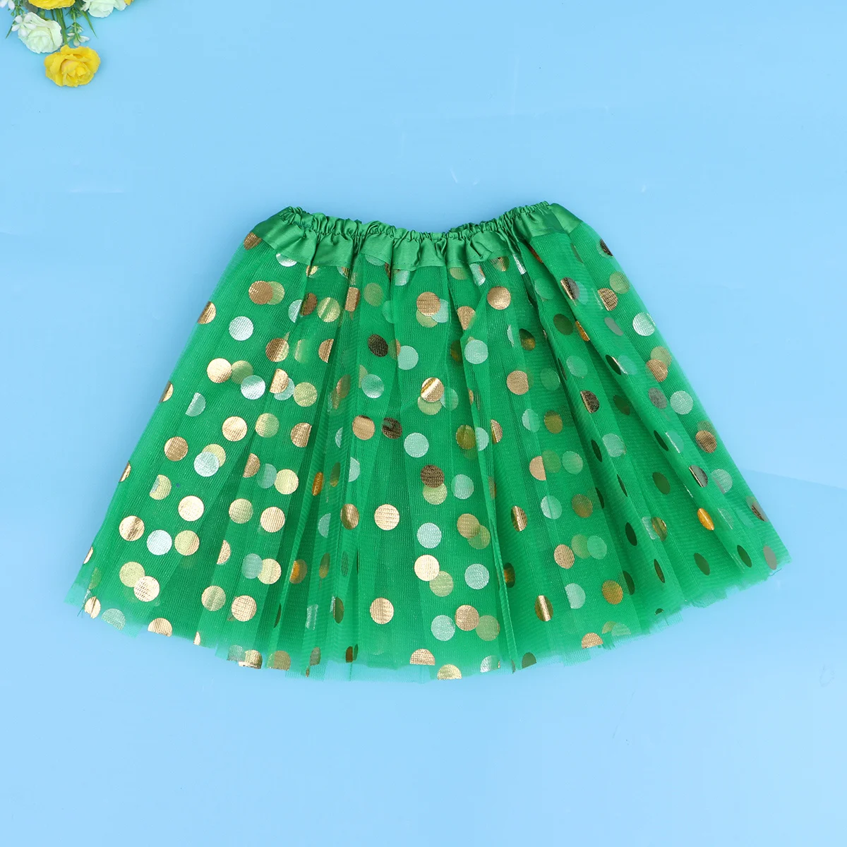 

Tulle Skirt Green Layered Tutu Skirt Girls Sequin Dotted Party Dance Ballet Performance Holiday Skirts for Girls