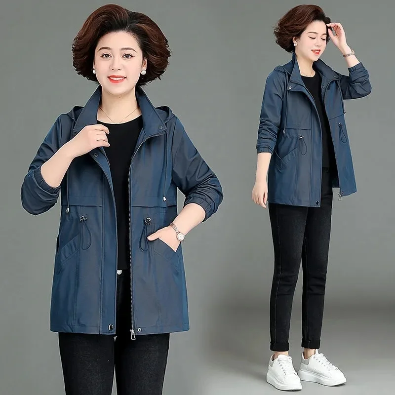 

Brown Trench Women'S Fashionable Raincoat Holiday Tops Commute Wear Popular Style Over Knee Olive Mid-Length Flap Pockets