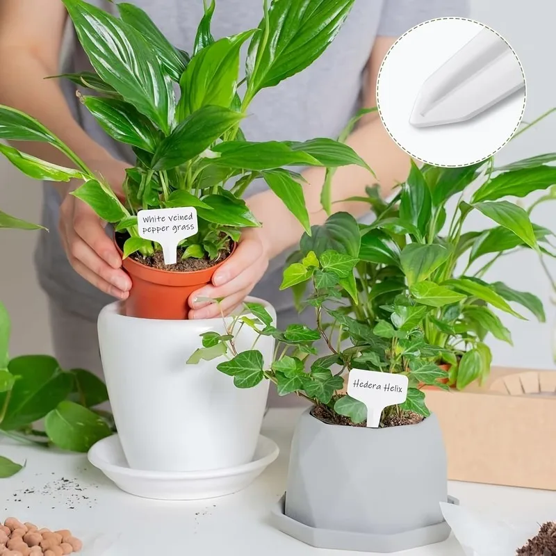 69 pcs White Garden Labels, White T-Shape Design for Indoor Potted Plants, Multipurpose, Versatile, Practical