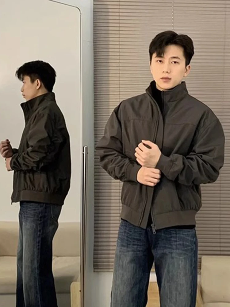 GTLA Men's Pilot Jacket Three-Proof Stand Collar Short Coat American Style Mature And Stable Fashion Outerwear Spring Autumn ...