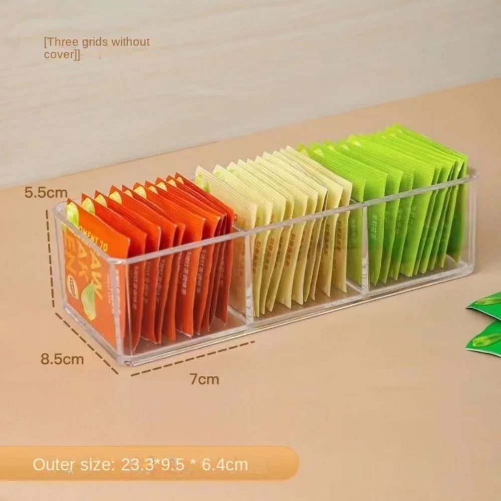 Transparent Acrylic Storage Box 22*8.5*5.5 CM Tea Bag Organizer Kitchen Pantry Cabinet Sort and Organize Storage Shelves