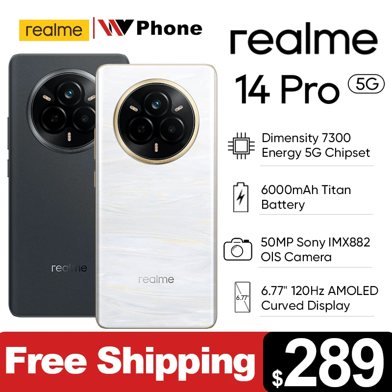 [World Premiere] realme 14 Pro 5G Smartphone 6000mAh Battery 50MP Sony OIS Camera 6.77