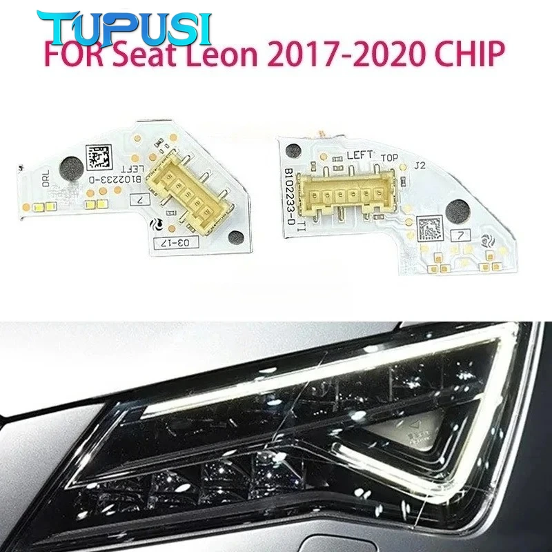 

White DRL Boards 5F0941475A 5F0941476A for Seat Leon 2017 2018 2019 2020 Cupra LED Headlight Daytime Running Light OE#