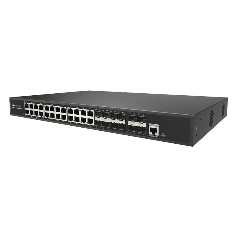 JT-COM L2+Managed switch with 4*1/10G SFP+ slot ports and 8*1000M TP/SFP Combo ports and 16*100/1000M RJ45 ports