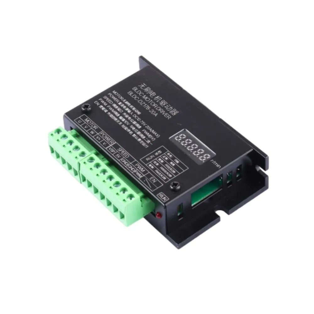 BLDC Three-phase Brushless No Hall Motor Drive Board 12-75V20A 1500W Motor Control Board PWM Governor With Revolution Meter 6