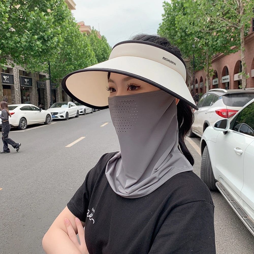 Unisex Ice Silk Breathable Neck Wrap Cover UV Protection Outdoor Face Scarves Sunscreen Face Scarf Sun Proof Bib Mask Face Cover