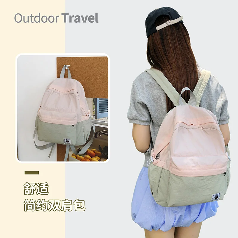 Double-shoulder backpack for female college students. It's a lightweight small backpack suitable for casual travel. It's the new