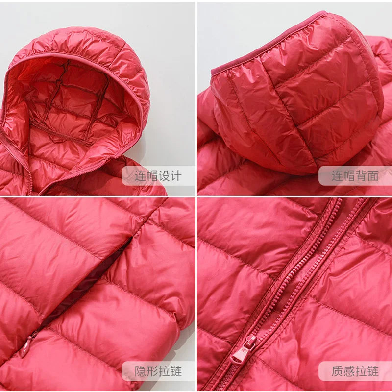 New Women Thin Down Jacket White Duck Down Jackets Autumn And Winter Warm Coats Portable Outwear