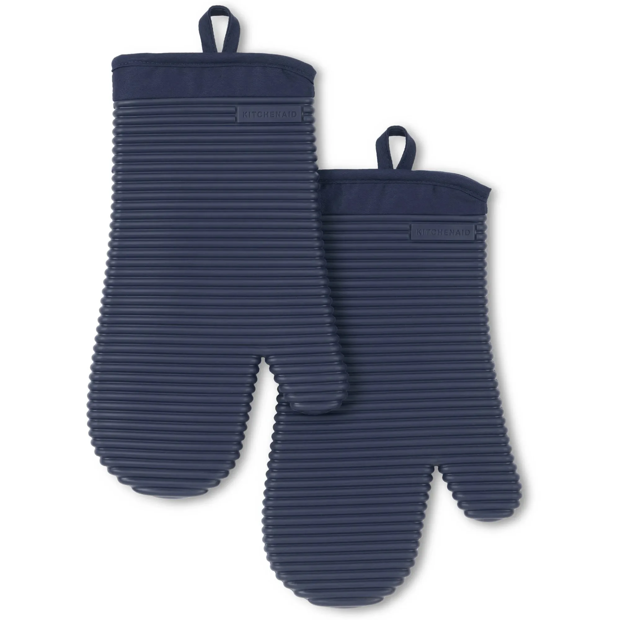 

Soft Silicone Oven Mitt 2-Pack Set, Ink Blue, 7.5"x13" provides cozy warmth comfortable fit