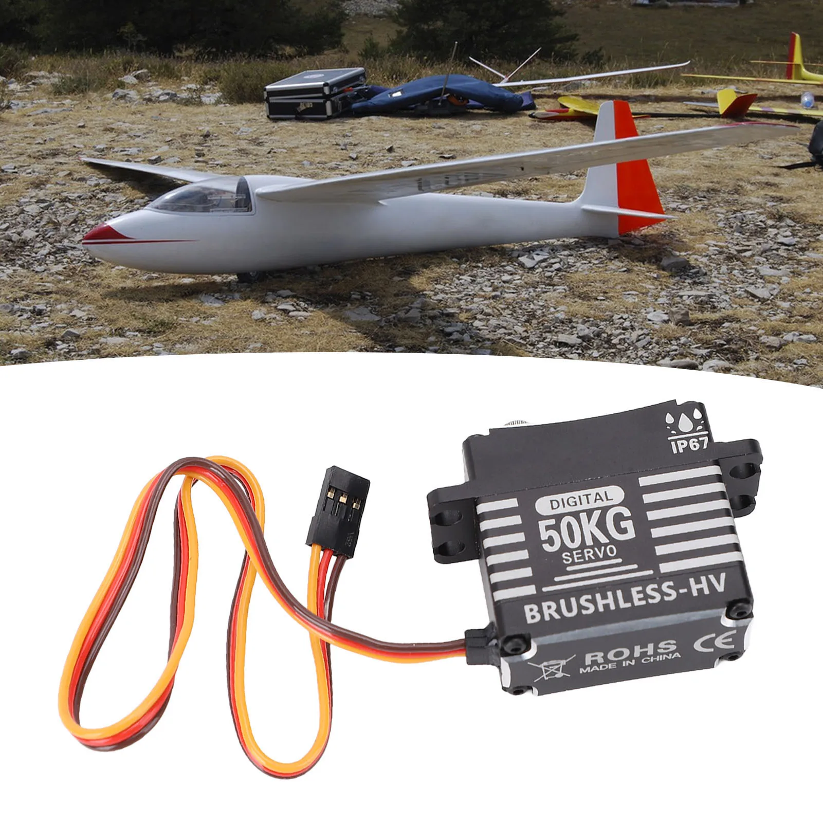 

Бесщеточный сервопривод 50 кг, цельнометаллический, водонепроницаемый, с высоким кручением, 180-градусный потенциометр, водонепроницаемый бесщеточный сервопривод