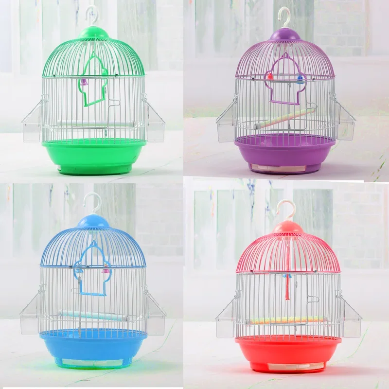 1PCS Small Metal Wire Small Bird Cage Wenchuan Pearl Bird Parrot Acacia Wrought Iron Universal Birdcage Takeout