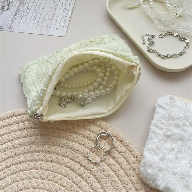 

Girl Chiffon Flower Coin Purse Cosmetic Bag Large Capacity Portable Travel Storage Bag Key Sundries Organizer Clutch Bag Gift