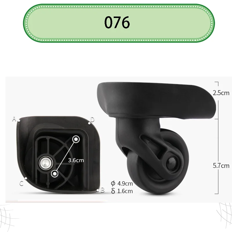For SWISSGEAR 076 Universal Suitcase Wheels Kit 360° Swivel Mute Wear-Resistant Parts For All Luggage