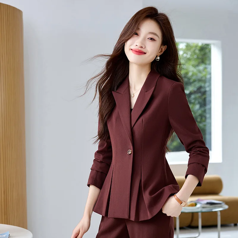 Women's Suit Jacket2024New Autumn Winter Fashionable Elegant Slimming Professional Suit Goddess Style High-end Set