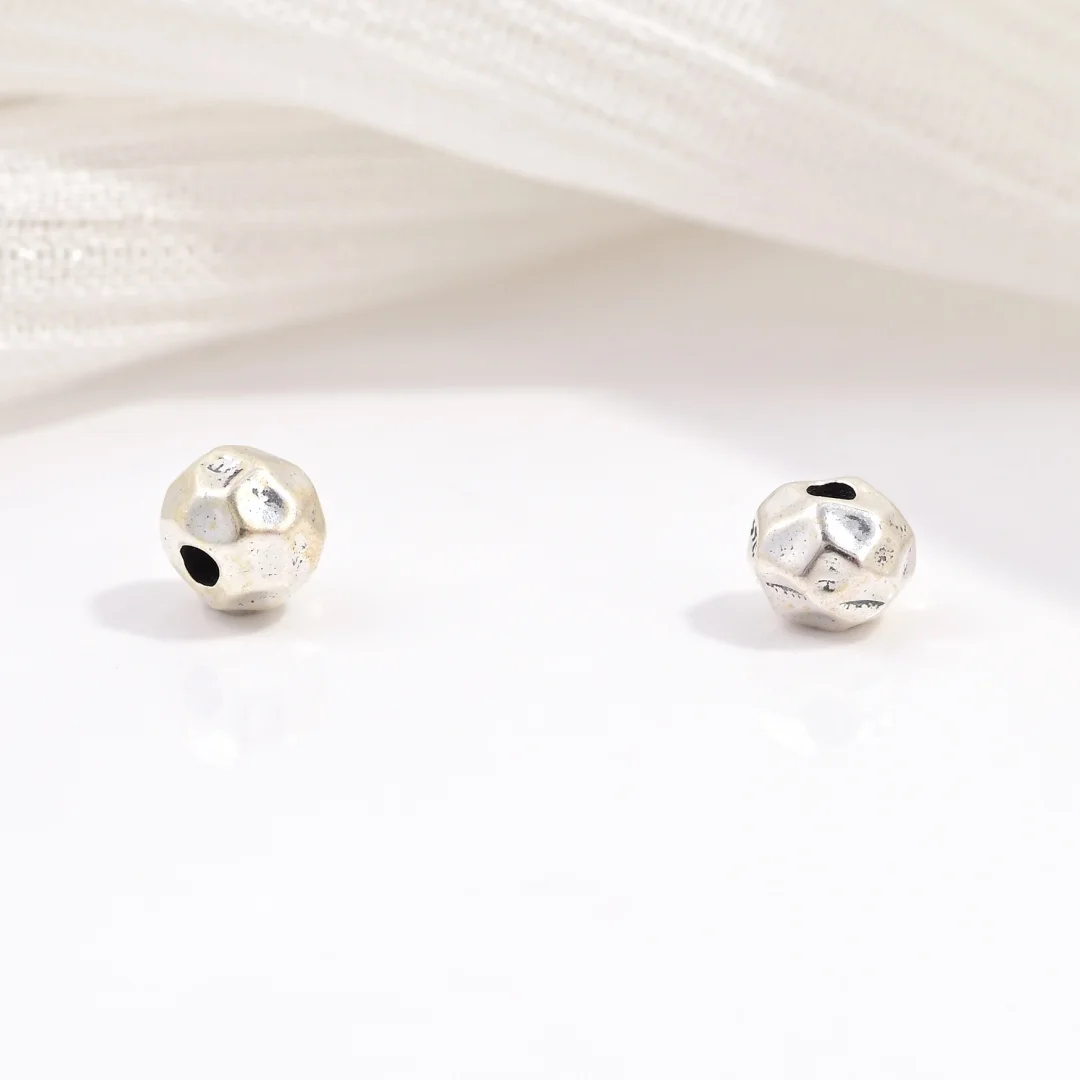 2PCS S925 Sterling Silver Retro Pattern Spacer Beads