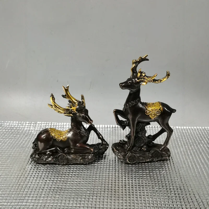 

Gilt copper deer ornament, home decoration, creative desktop gift, craft item, available for live streaming sales