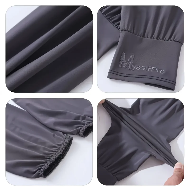 1 par de fundas de brazo con refrigeración UV Unisex, protección solar transpirable, cubierta de medio dedo, antideslizante para deportes, correr y senderismo