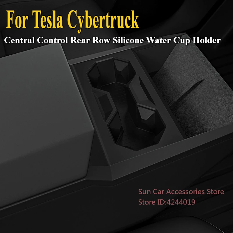 

For Tesla Cybertruck Central Control Rear Row Silicone Water Cup Holder Limiter Storage Rack Car Interior Modification Accessory