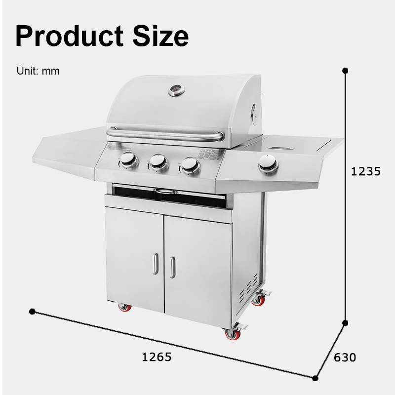 Portable Stainless Steel Professional Camping Gas Grill BBQ for Outdoor Barbecue & Cooking