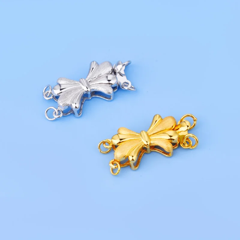 

S925 Sterling silver bow insert buckle Bracelet necklace Link buckle Handmade jewelry diy accessory material