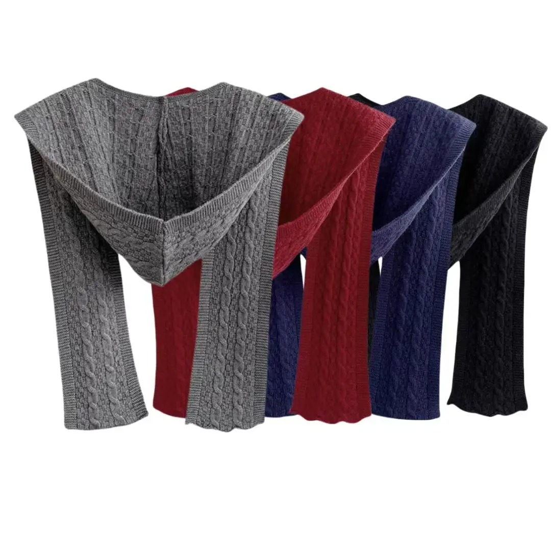 الخريف والشتاء النمط الأجنبي الجديد مقنعين شال المرأة المألوف في الهواء الطلق مكيفة الهواء غرفة الرقبة حامي محبوك الموضة