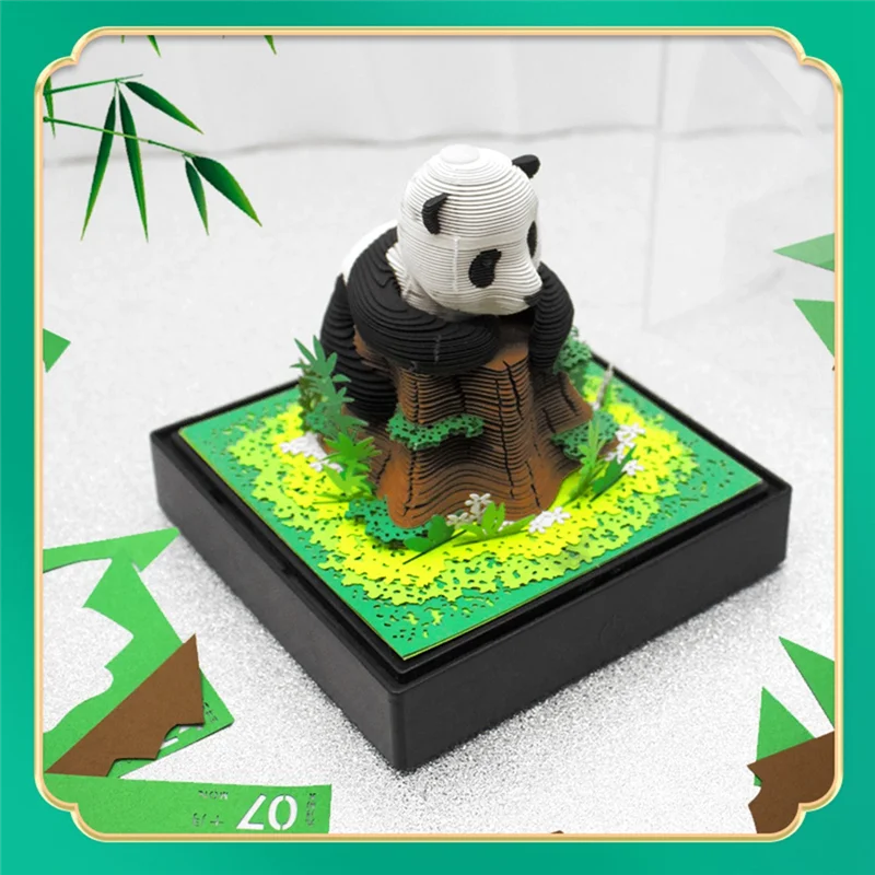 Sensitive Paper Carving Art With Light Time Piece Calendar 2024 For DIY Gifts Desktop Decoration
