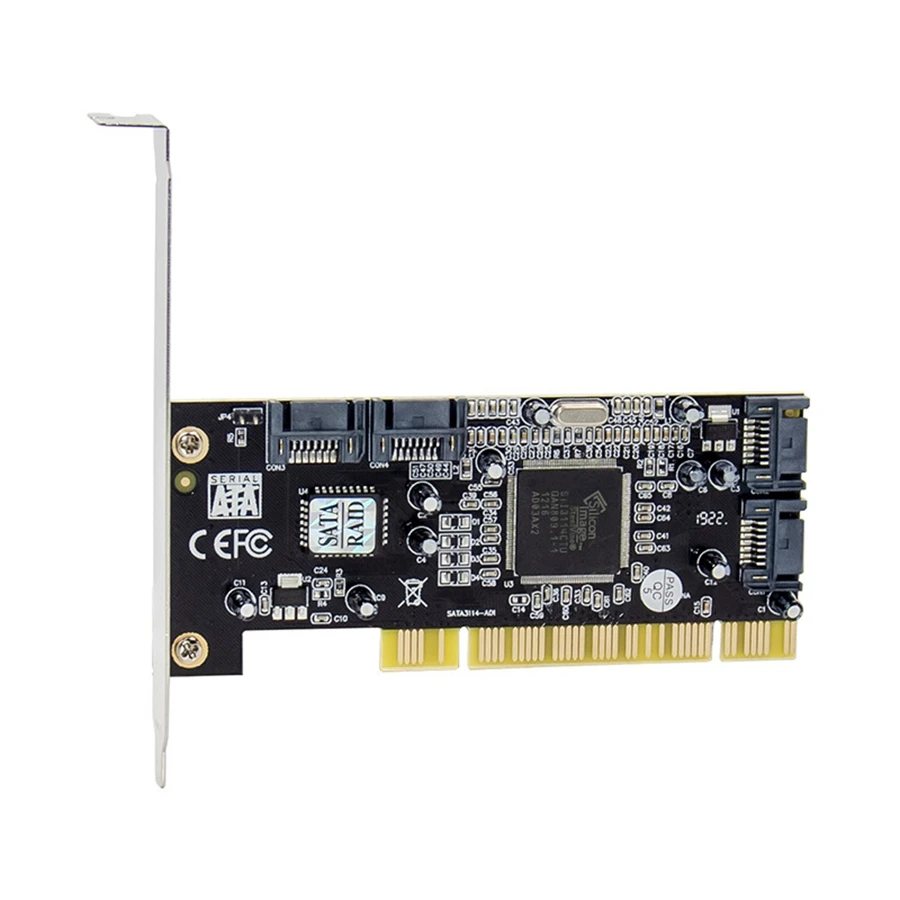 

PCI Sil3114 SATA150 4 канала, SATA RAID Carte Network Sil3114 SATA, адаптер, контроллер для чистого оператора