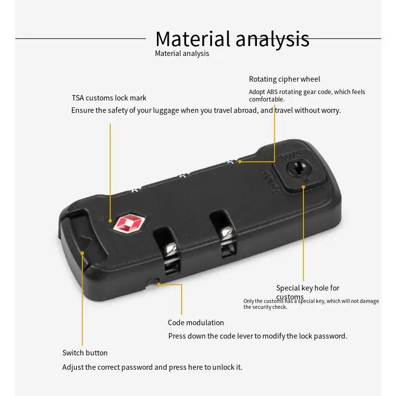 Security Fixed Lock Cupboard Cabinet Locker Padlock For TSA 3 Digit Password Combination Travel Bag Suitcase Luggage Accessories