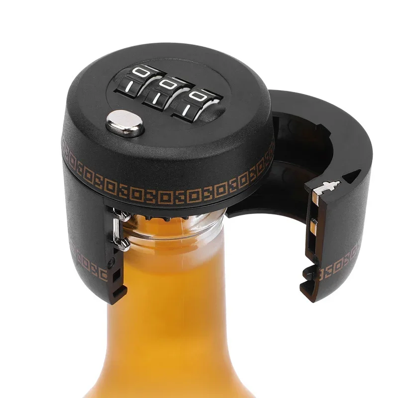 ABS+Zinc Alloy Wine Bottle Cap Password Lock 3 Digit Combination Locks Wine Stopper Vacuum Plug Device Preservation Coded Lock