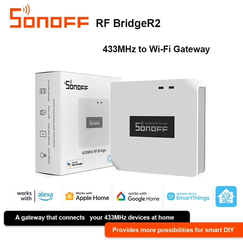 

SONOFF RF Bridge 433MHz to Wi-Fi Gateway Wireless Smart Home Automation Switch Hub Works with Alexa Google Voice Control App Rem